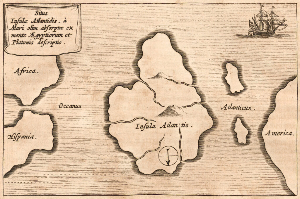 Athanasius Kircher's seventeenth-century map of Atlantis.