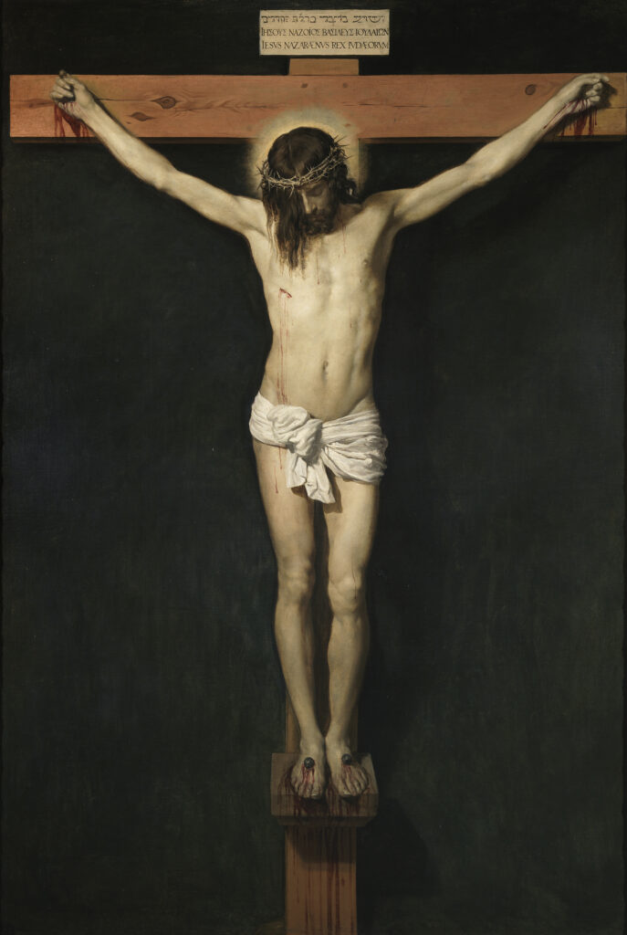 Diego Velázquez's Christ Crucified, showing Jesus on the cross wearing the crown of thorns