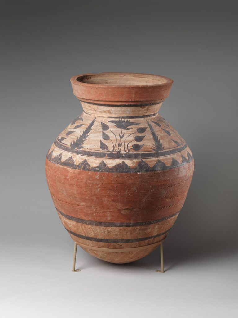 Large storage jar with floral decoration, late 3rd–2nd century BCE.