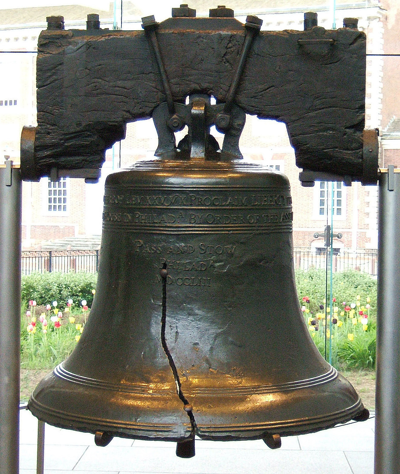 Liberty Bell in Philadelphia with its visible crack