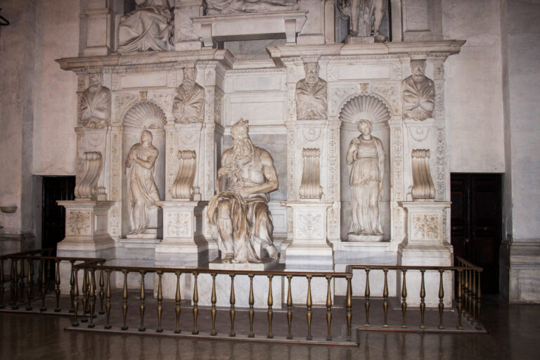 Michelangelo's marble statue Moses at San Pietro in Vincoli in Rome