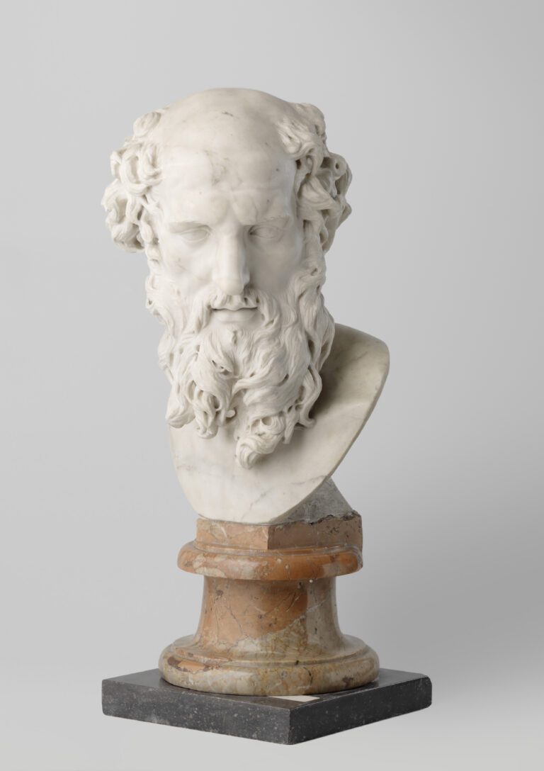 Marble portrait bust of Plato attributed to Orfeo Boselli, circa 1635–1640, Rijksmuseum