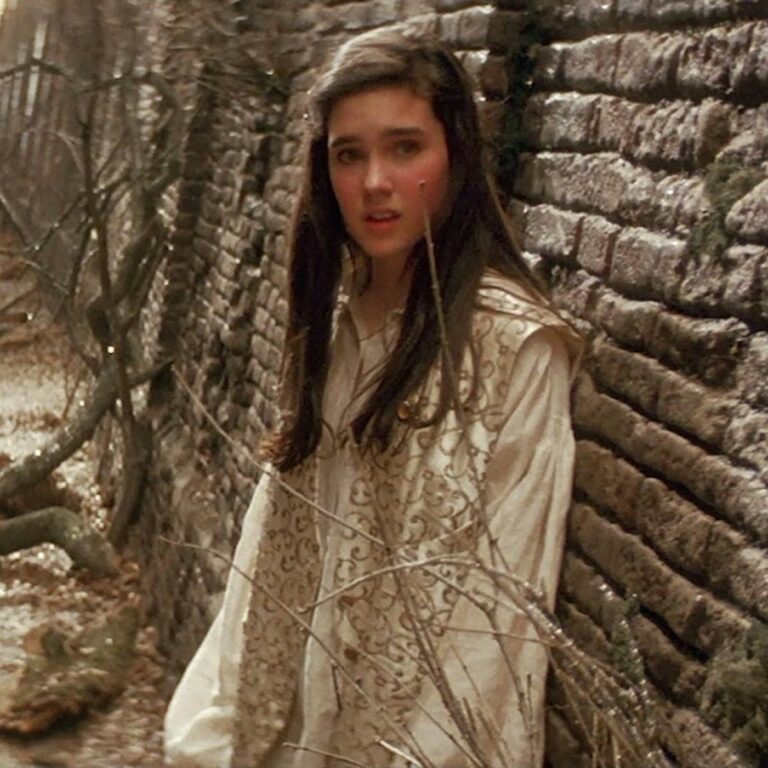 Jennifer Connelly as Sarah Williams navigating the labyrinth in Jim Henson's 1986 film Labyrinth