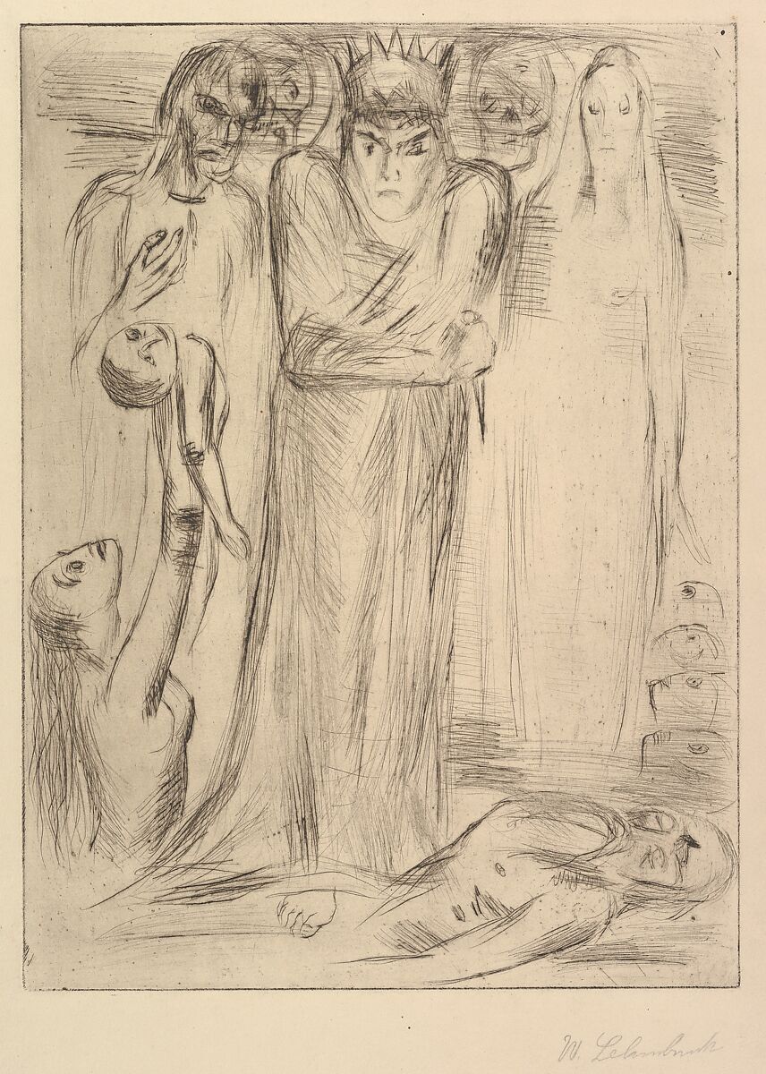 Wilhelm Lehmbruck, Macbeth III, 1918, The Metropolitan Museum of Art.