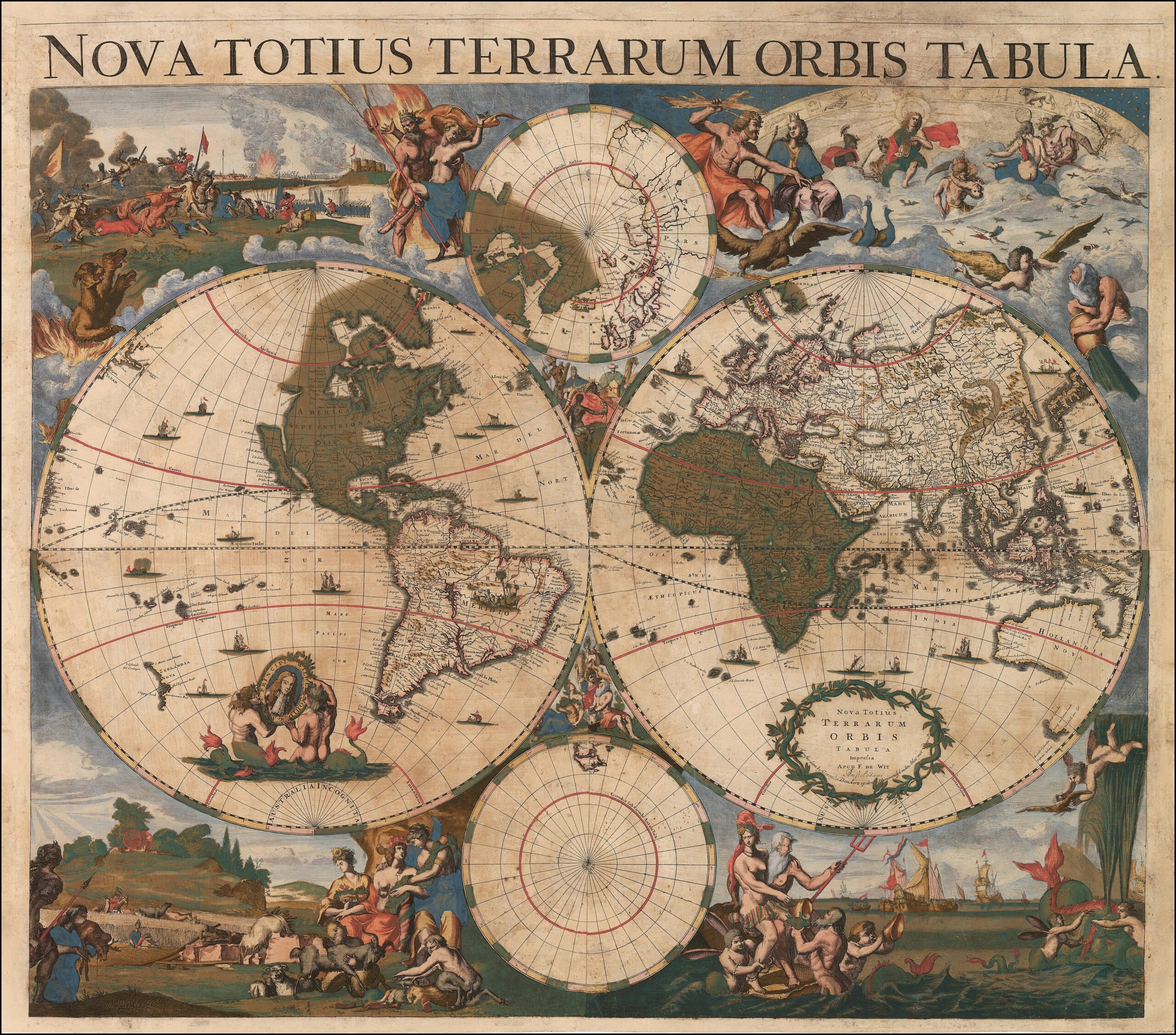 Frederik de Wit seventeenth-century world map