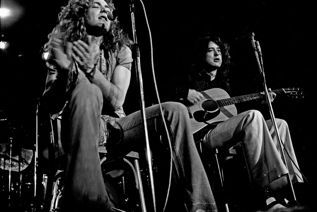 Led Zeppelin: Robert Plant and Jimmy Page performing in Hamburg